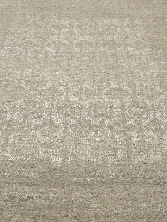 Kavi Wool & Bamboo Silk Hand-Knotted Rug - Khaki