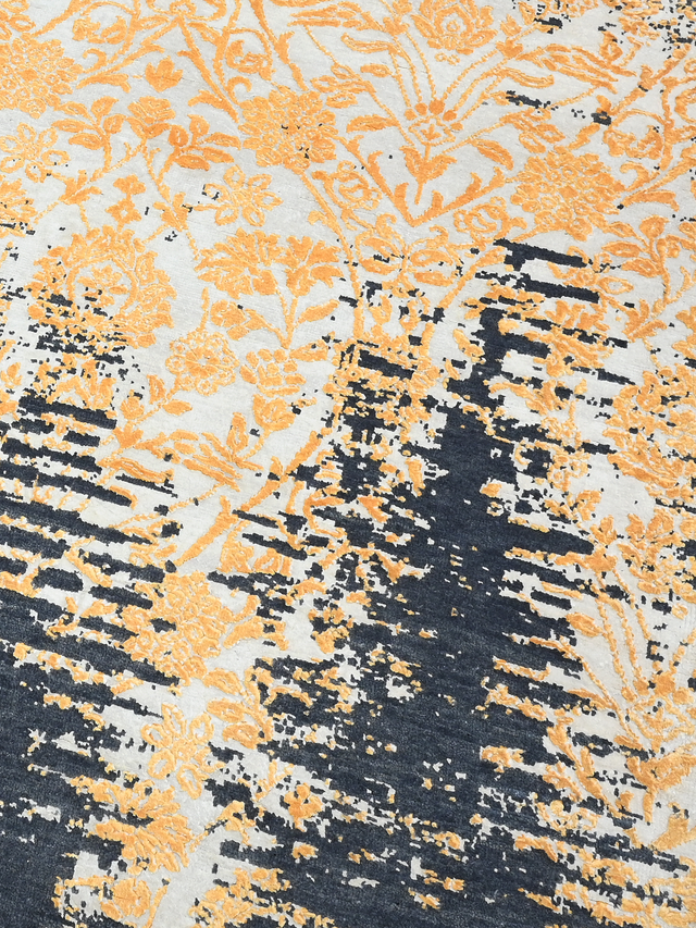Ravell Hand-Knotted Wool & Bamboo Silk Rug - Charcoal