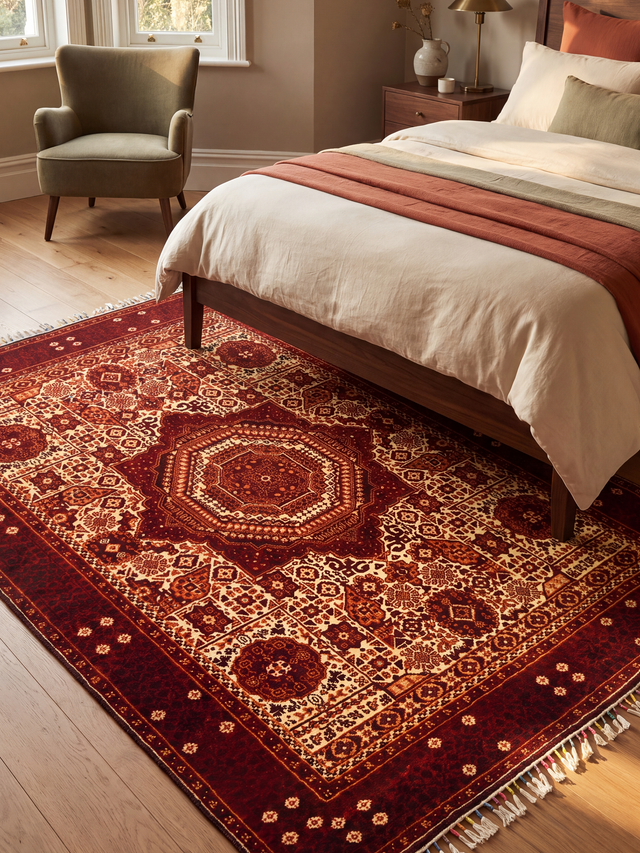Zafira Hand-Knotted Wool & Bamboo Silk Rug - Burgundy