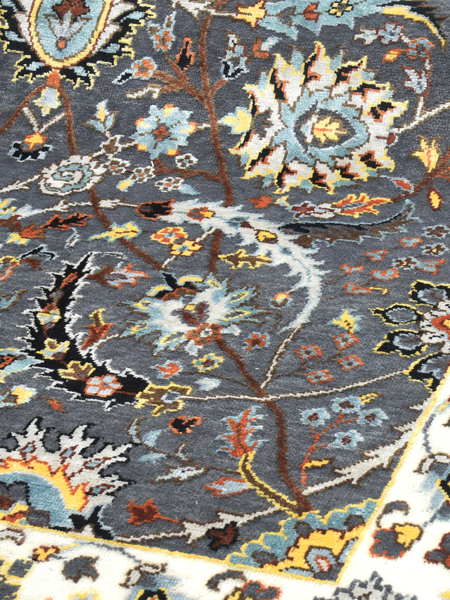 Kavro Hand-Knotted Wool & Bamboo Silk Rug - Grey