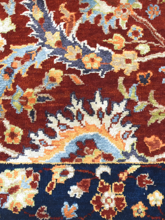Kavro Hand-Knotted Wool & Bamboo Silk Rug - Burgundy