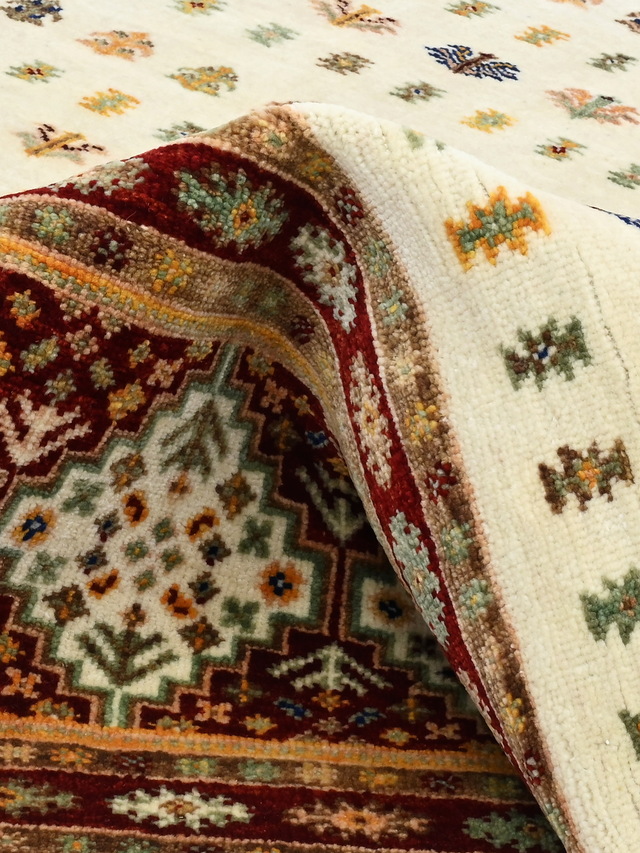 Virel Hand-Knotted Wool & Bamboo Silk Rug - Cream