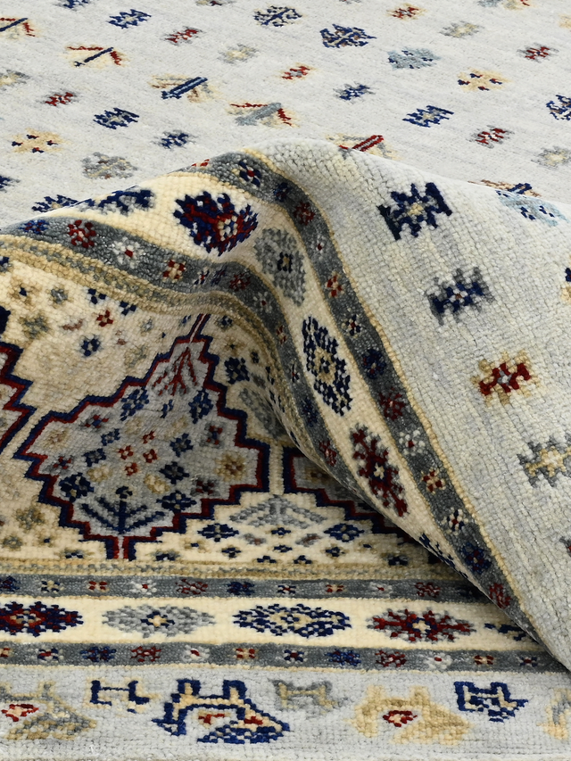 Virel Hand-Knotted Wool & Bamboo Silk Rug - Grey