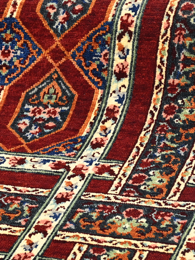 Roven Hand-Knotted Wool & Bamboo Silk Rug - Burgundy