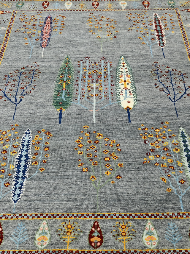 Alven Hand-Knotted Wool & Bamboo Silk Rug - Alloy Grey