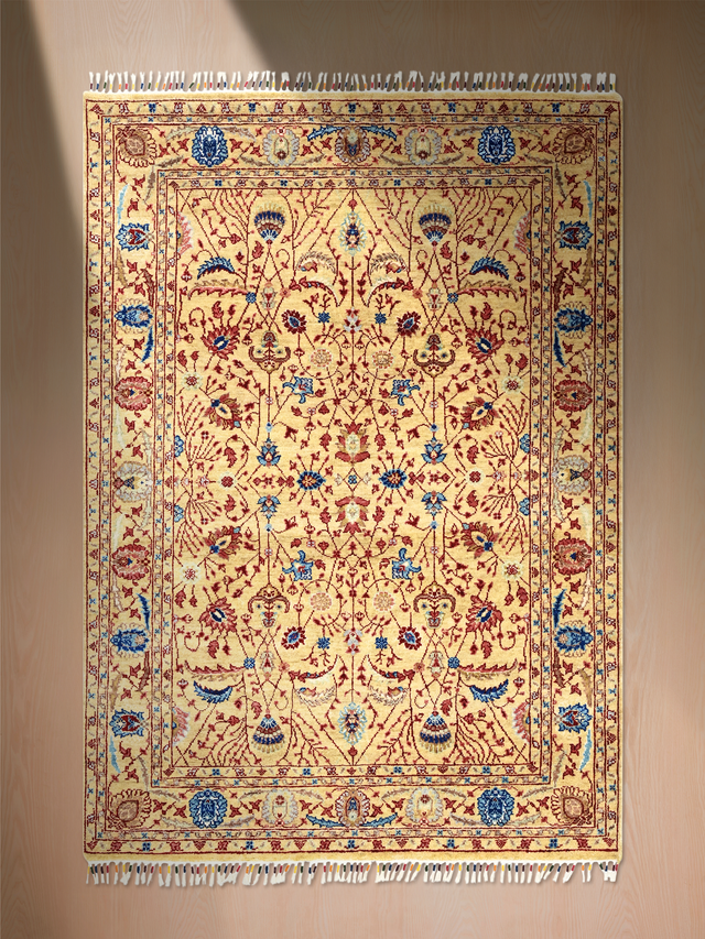 Selra Hand-Knotted Wool & Bamboo Silk Rug - Sand