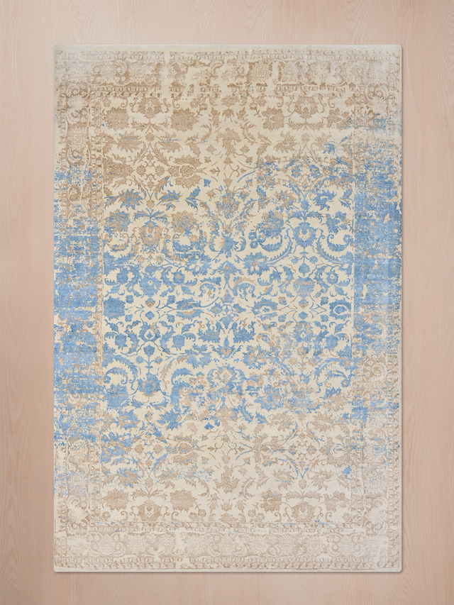 Parin Wool & Bamboo Silk Hand-Knotted Rug - Beige