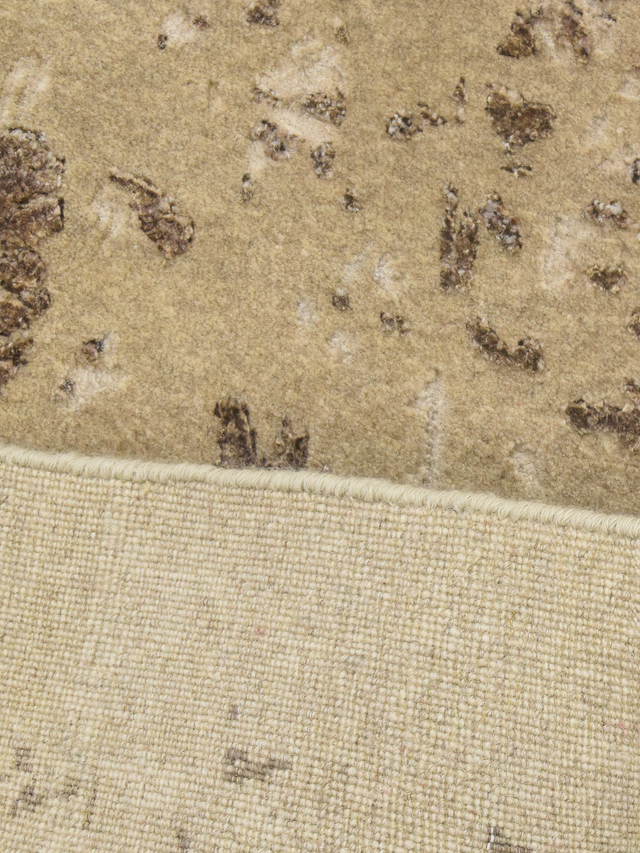 Qavi Wool & Bamboo Silk Hand-Knotted Rug - Khaki