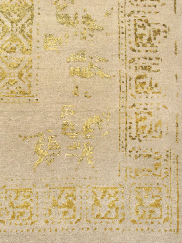 Umar Wool & Bamboo Silk Hand-Knotted Rug - Beige