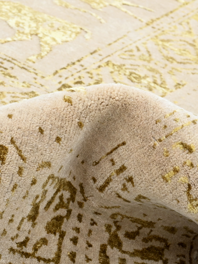 Umar Wool & Bamboo Silk Hand-Knotted Rug - Beige