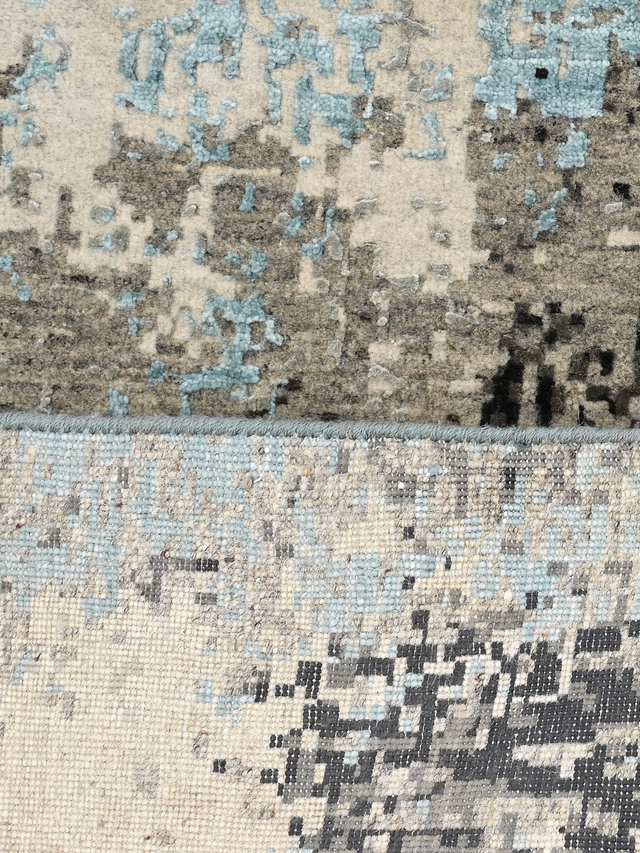 Arven Hand-Knotted Wool & Bamboo Silk Rug - Grey