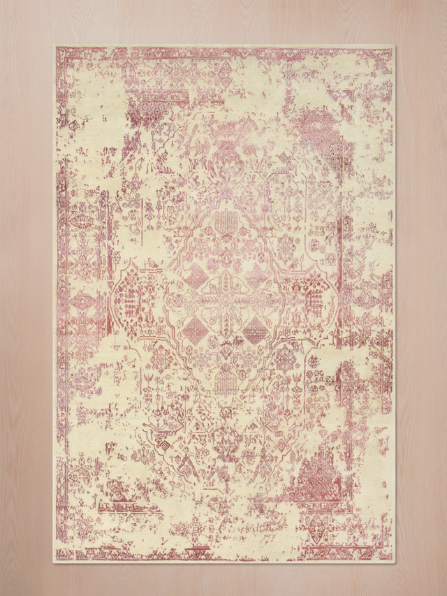 Shirin Rose Wool & Bamboo Silk Hand-Knotted Rug