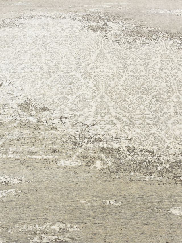 Varell Hand-Knotted Wool & Bamboo Silk Rug - Khaki