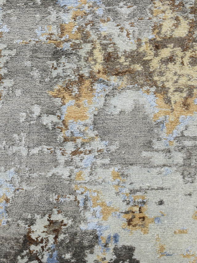 Mavren Hand-Knotted Wool & Bamboo Silk Rug - Brown