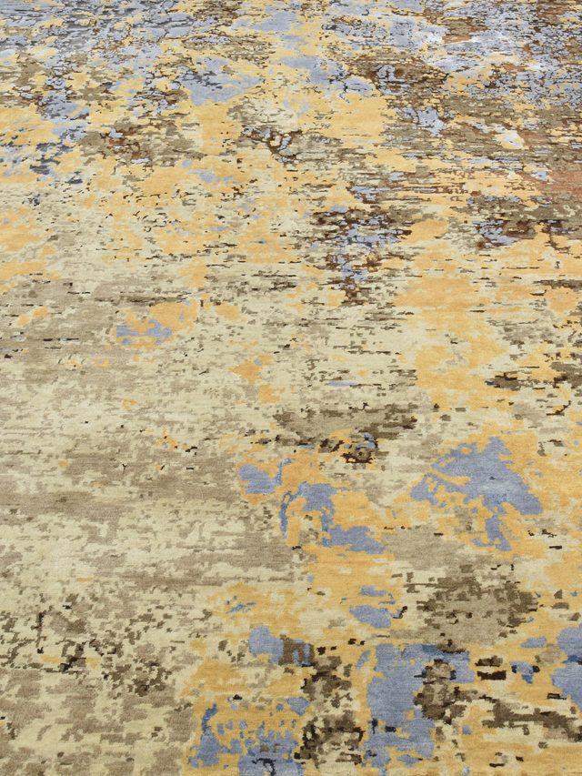 Selvor Hand-Knotted Wool & Bamboo Silk Rug - Brown