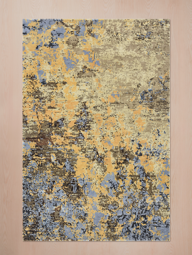 Selvor Hand-Knotted Wool & Bamboo Silk Rug - Brown