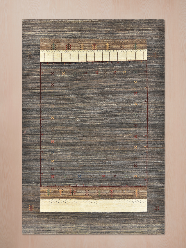 Talav Hand-Knotted Gabbeh Wool Rug – Grey Melange