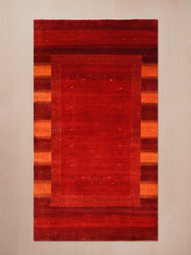 Kezan Hand-Knotted Wool Rug – Red