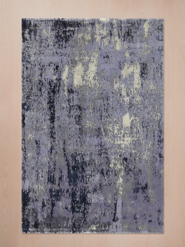 Sorellan Hand-Knotted Bamboo Silk Blend Rug - Quicksilver