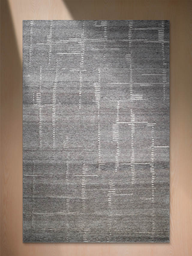 Velar Hand-knotted Wool Rug - Grey Melange