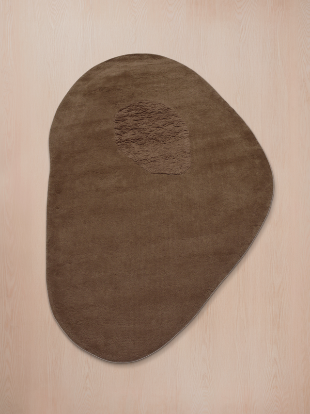 Taiba Wool Shaggy Washable Rug - Brown