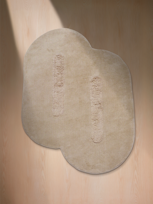 Flax Wool Shaggy Washable Rug - Beige