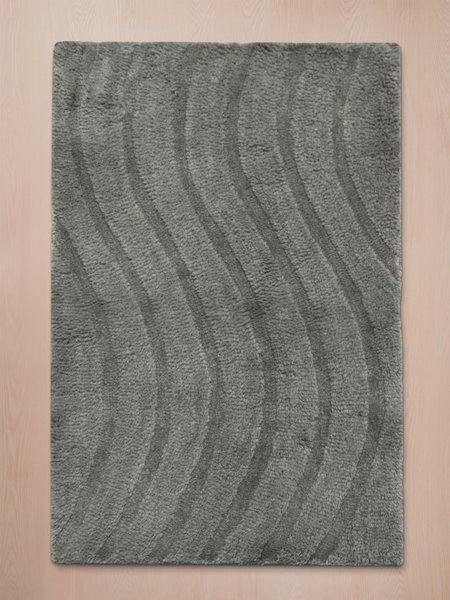 Sharon Wool Shaggy Washable Rug - Grey