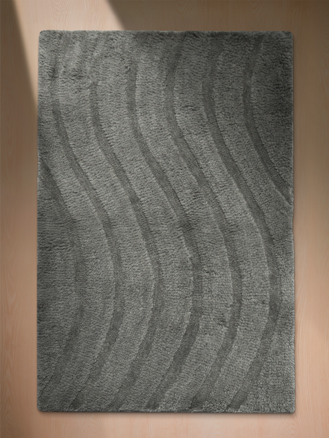 Sharon Wool Shaggy Washable Rug - Grey