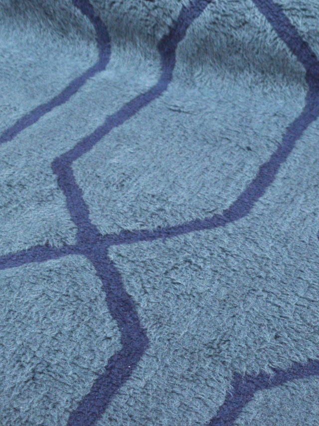 Rafi Wool Shaggy Washable Rug - Blue