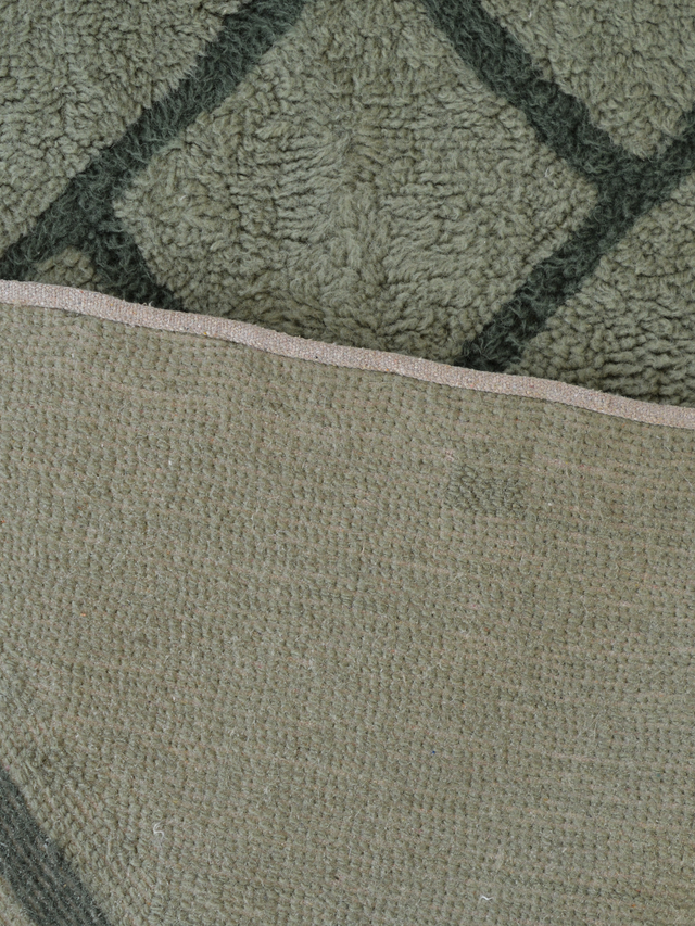 Elm Wool Shaggy Washable Rug - Sage Green