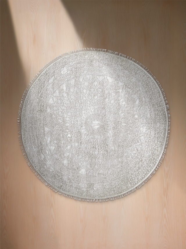 Seran Hand-knotted New Zealand Wool Round Rug - Cream