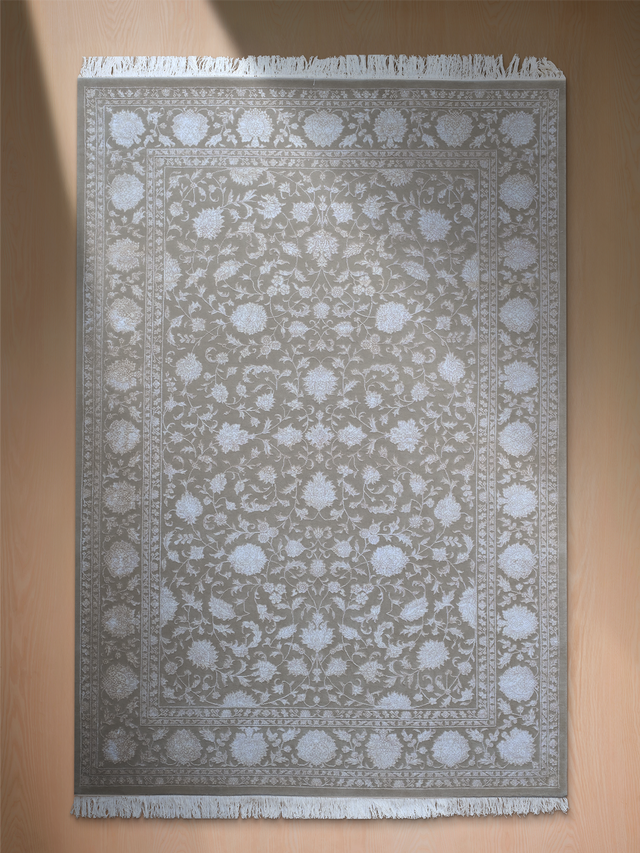 Carev New Zealand Wool & Viscose Persian Rug - Grey