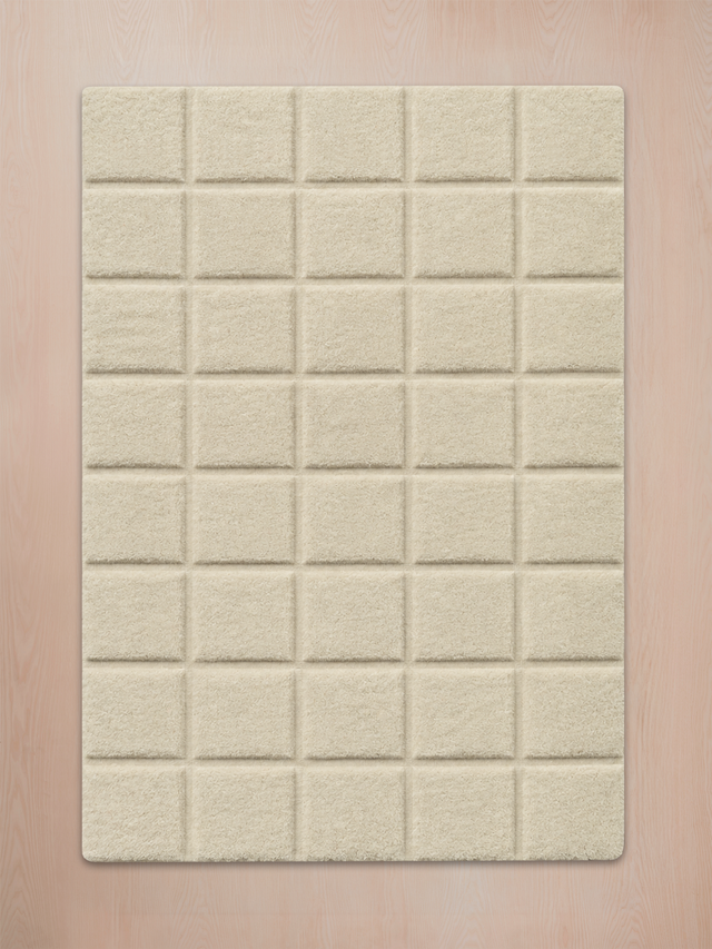 Zafar Wool Hand-tufted Geometric Rug - Ivory