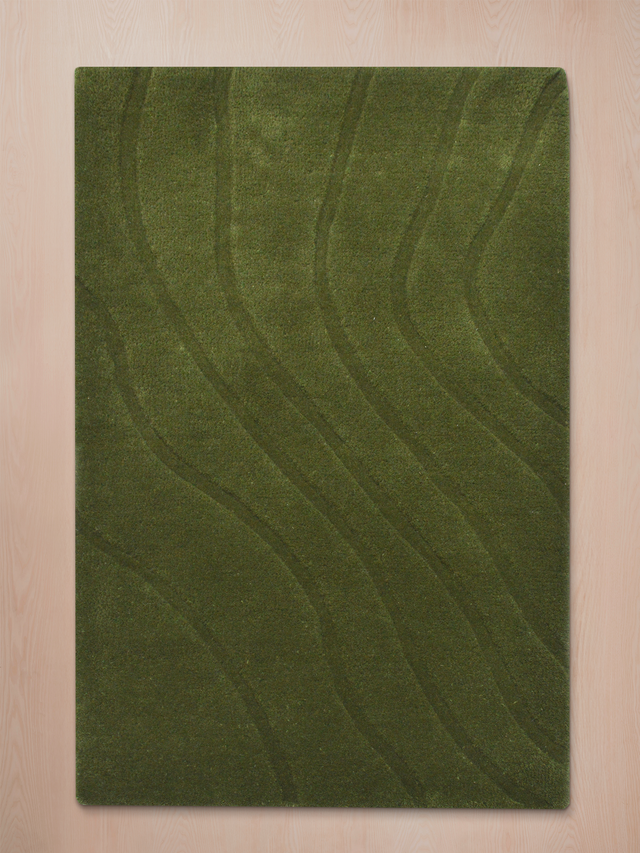 Shiraz Wool Hand-tufted Rug - Olive Green