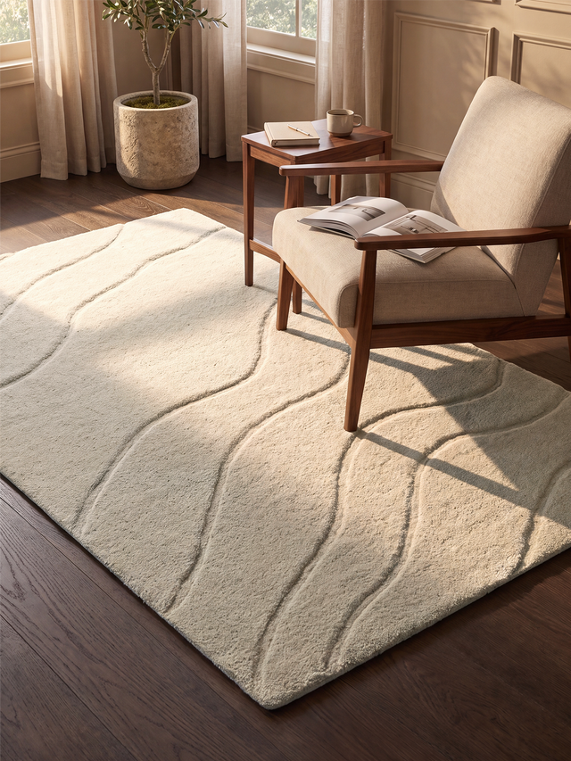 Nadir Wool Hand-tufted Rug - Beige