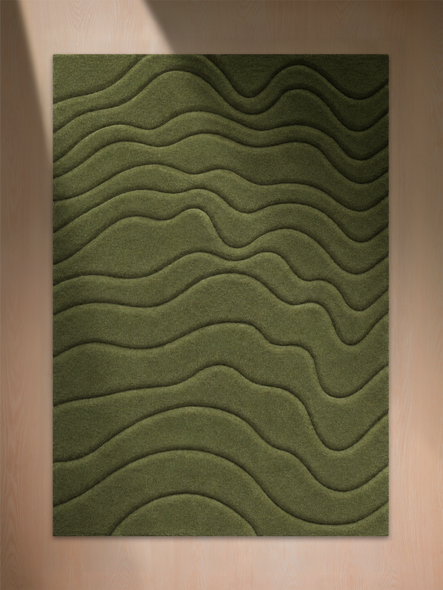 Nadir Wool Hand-tufted Rug - Olive Green