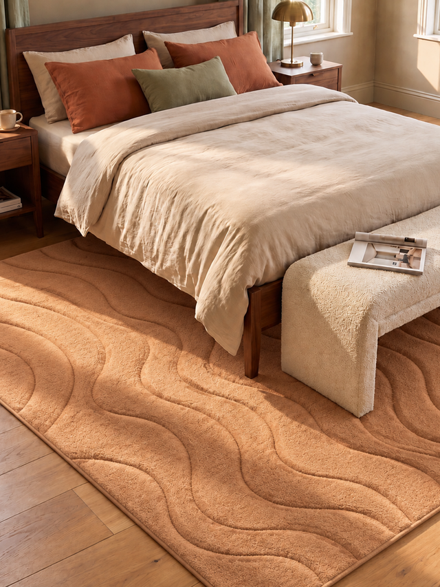 Nadir Wool Hand-tufted Rug - Rust