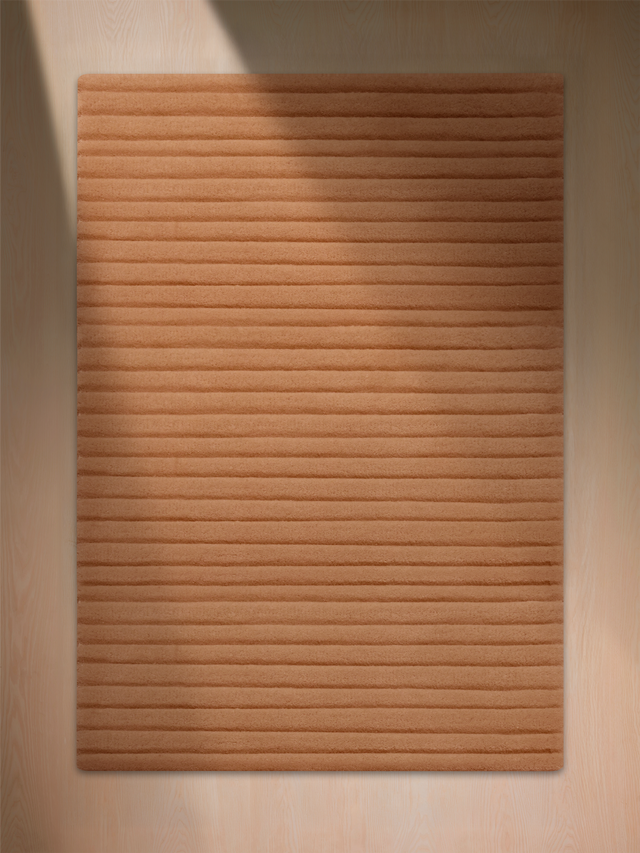 Cyrus Wool Hand-tufted Striped Rug - Rust