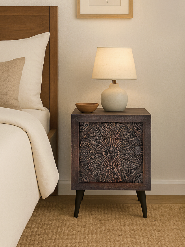 Zina Wooden Bedside Table