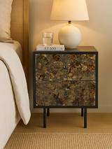 Nova Two-Drawer Iron Bedside Table