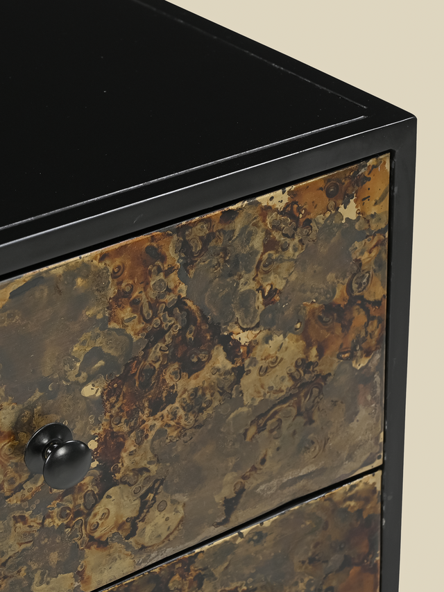 Nova Two-Drawer Iron Bedside Table