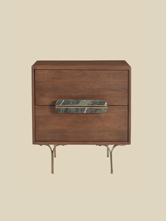Menlo Two Drawer Wooden Bedside Table