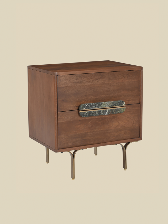 Menlo Two Drawer Wooden Bedside Table