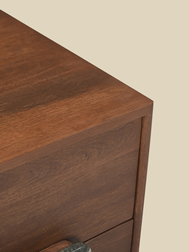 Menlo Two Drawer Wooden Bedside Table
