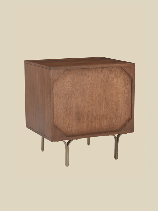 Menlo Two Drawer Wooden Bedside Table