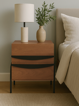 Danton Two Drawer Wooden Bedside Table
