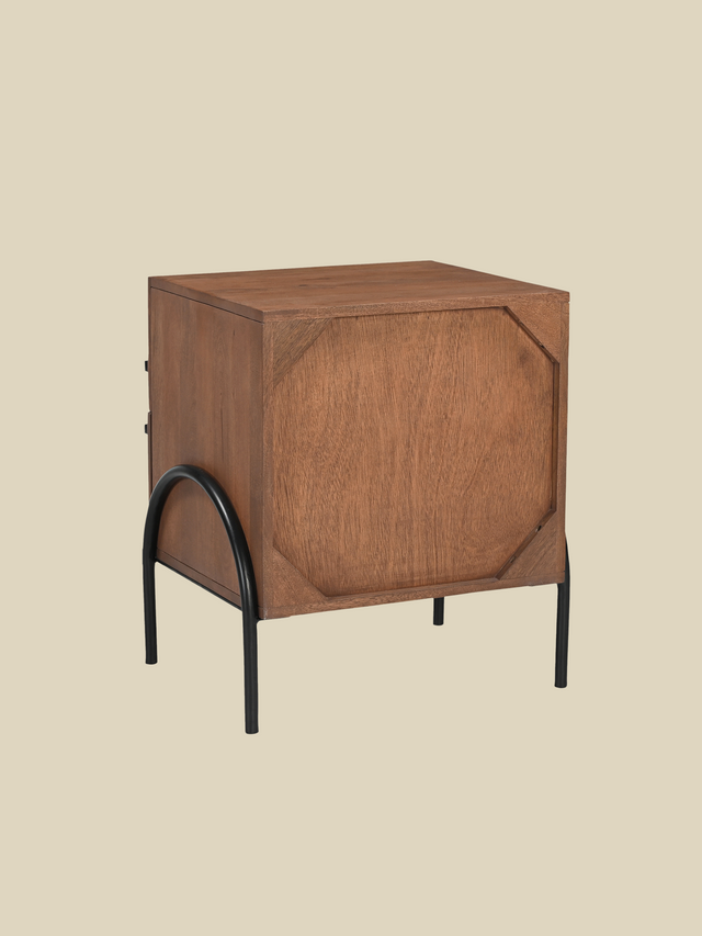 Danton Two Drawer Wooden Bedside Table