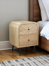 Cayman Two Drawer Wooden Bedside Table