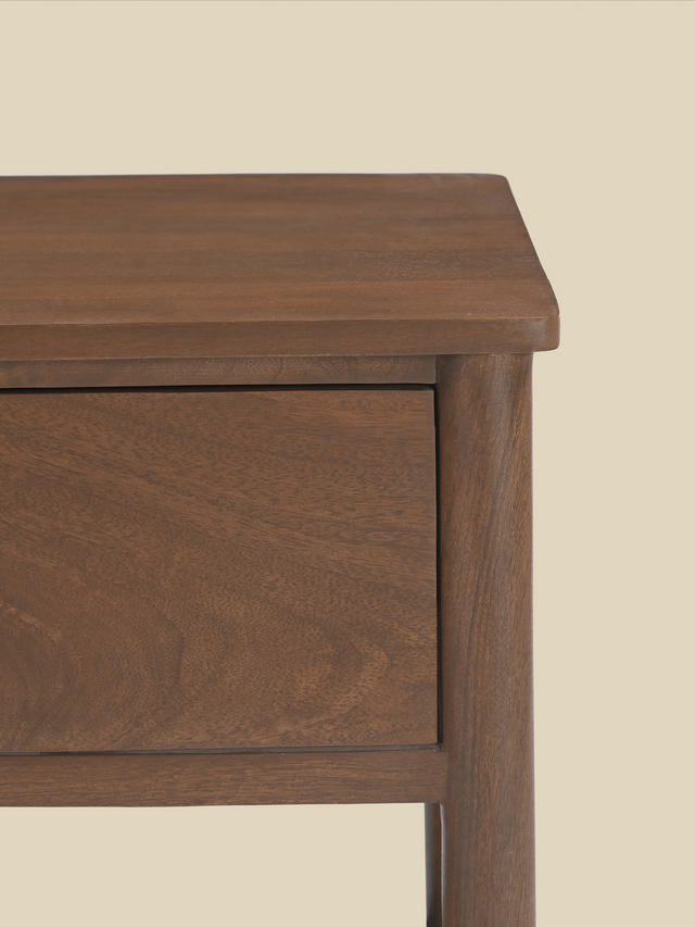 Diane Mango Wood Bedside Table - Walnut