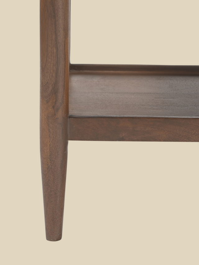 Diane Mango Wood Bedside Table - Walnut